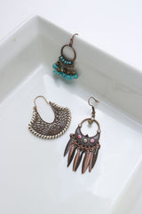 Tribal Color Bead Set of 3 Earrings