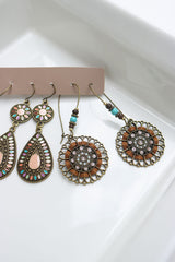 Multi Enamel Set of 3 Earrings