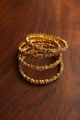 Set of 4 Lakshmi Flower Stone Bangles