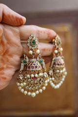 Peacock Jhumka Chaand Earrings