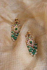 Jadau Lotus Peacock Earrings