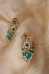 Jadau Lotus Peacock Earrings