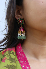 Flower Jadau Jhumkas