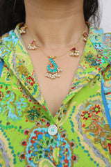 Peacock Turquoise Cord Necklace