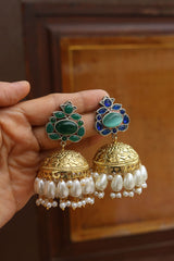 Dual Tone Color Pop Jhumkas