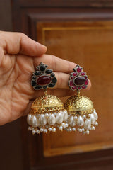 Dual Tone Color Pop Jhumkas