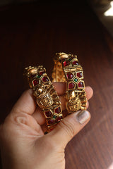 Haathi Ruby Flower Set of 2 Kadas