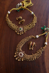 Kundan Gold Cluster Balls Close Neck Set