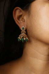 Small Green leaf Jhumkas