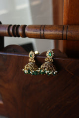 Small Green leaf Jhumkas