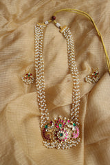 Jadau Kundan Bird Flower Pearls Maala Set