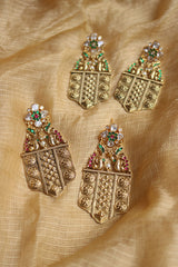 Adah Polki Shield Earrings