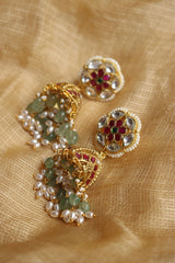 Jadau Lakshmi Triangle Flower Jhumkas