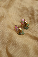 Jadau Ruby Lotus Studs