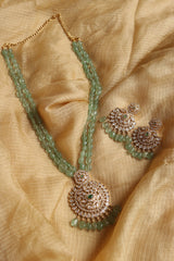 Green Kundan Maala Pendant Set