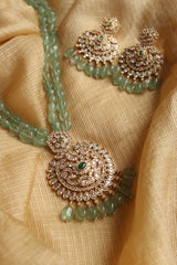 Green Kundan Maala Pendant Set