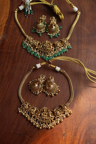 Lakshmi Peacock Close Neck Set