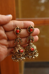 Coral Moon Jhumkas