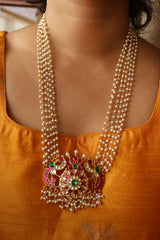 Jadau Kundan Bird Flower Pearls Maala Set