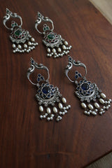 GS Peacock Flower Chaand Earrings