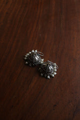 Oxidised Pearl Tomb Small Hook Jhumkas