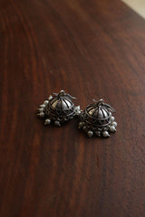 Oxidised Pearl Tomb Small Hook Jhumkas