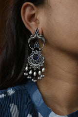 GS Peacock Flower Chaand Earrings