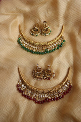 Antique Tilak beads Hasli Drops Set