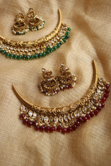 Antique Tilak beads Hasli Drops Set