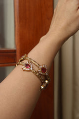 Dull Gold Tilak Set of 2 Bangles