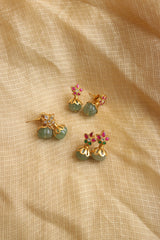 Jadau Flower Natural Bead Studs