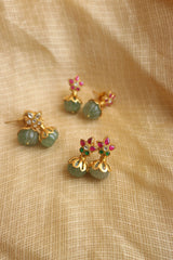 Jadau Flower Natural Bead Studs