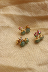 Jadau Flower Natural Bead Studs