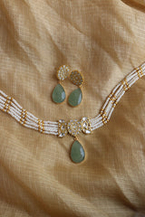 Kundan Pearl Natural Stone Set