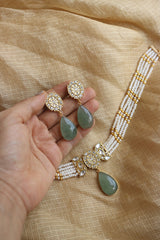 Kundan Pearl Natural Stone Set