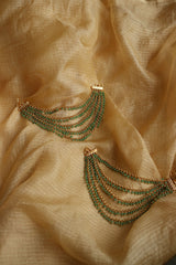 5 Line Green Beads Ear chain