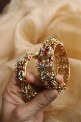 Kundan Lotus Kada Bangles