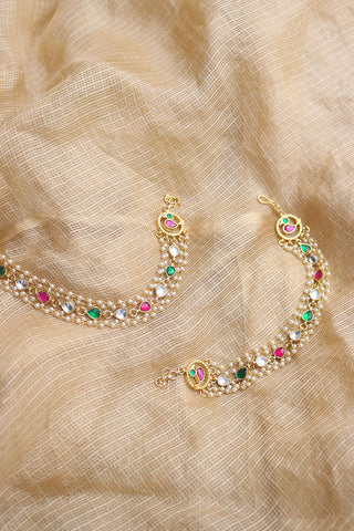 Kundan Bird Ear Chain