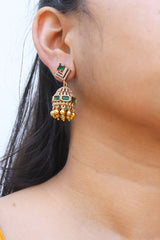 AD Green Small Jhumkas