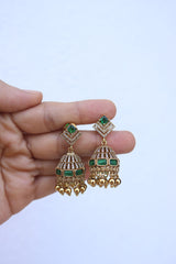 AD Green Small Jhumkas