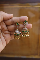 AD Green Small Jhumkas