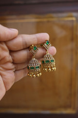 AD Green Small Jhumkas