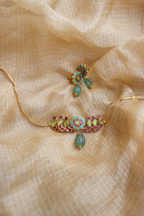 Kundan Turquoise Bird Set (Green)