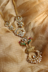 Kundan Bird Chaand V Neck Set