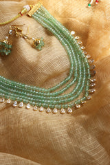 Green Multilayer Little Drops Necklace