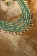 Green Multilayer Little Drops Necklace