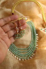 Green Multilayer Little Drops Necklace