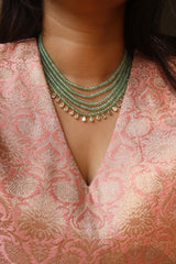 Green Multilayer Little Drops Necklace