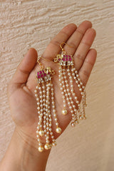 Jadau Haathi Pearls Hook Earrings