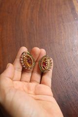 Oval Leaf AD Earrings